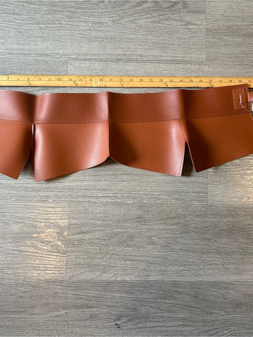 Brown Leather Peplum Waist Belt